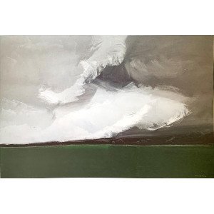 "Небокрай I". 2018 рік. Полотно, акрил, 80х1220 см